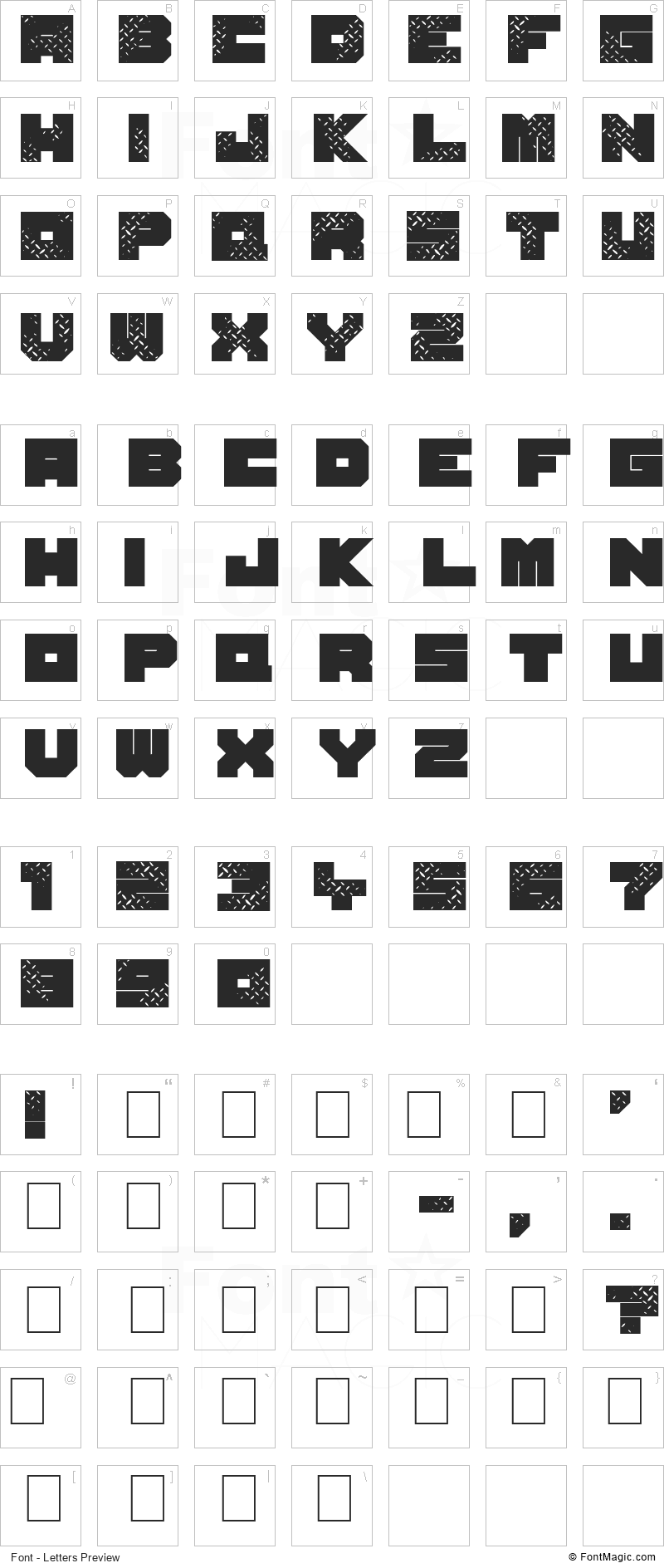 Seven of One Font - All Latters Preview Chart